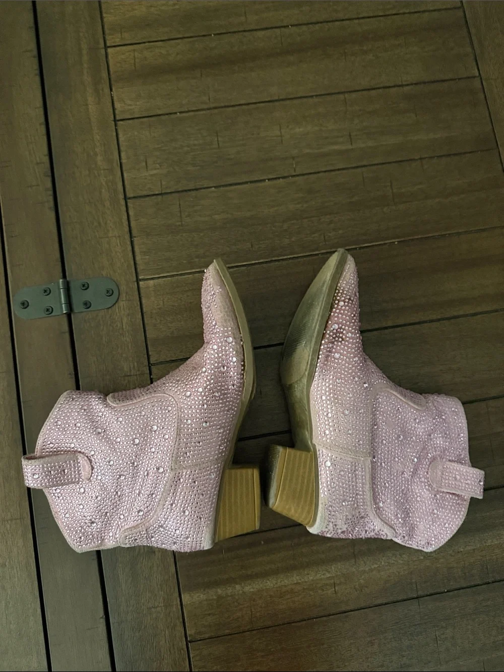 Sparkle Pink kids Western Ankle Boots